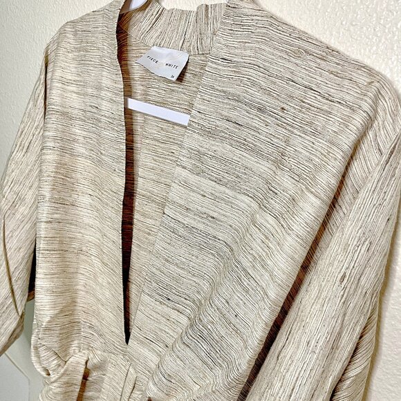 Piece of White | Audrey Raw Silk Dress in Biscotti Beige NWOT - Picture 6 of 8